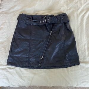 leather mini skirt